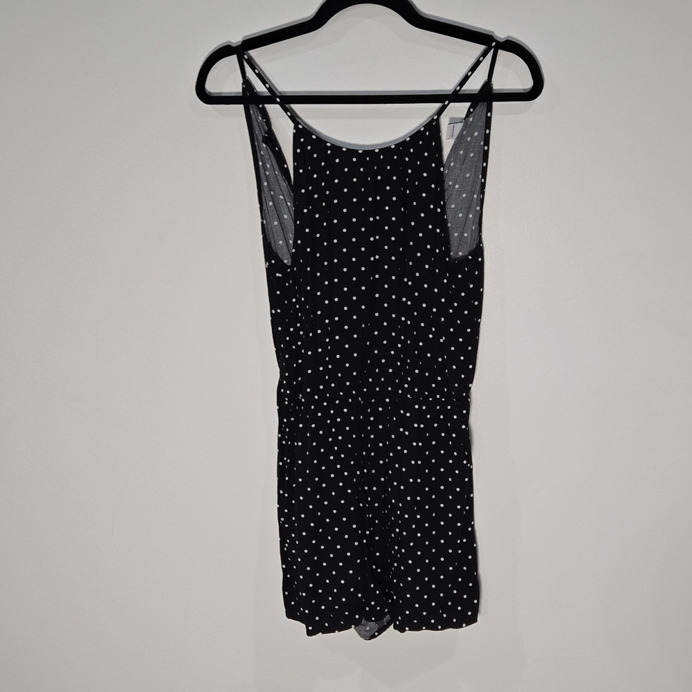 Old Navy Black Sz Small Polka Dot Spaghetti Strap Romper